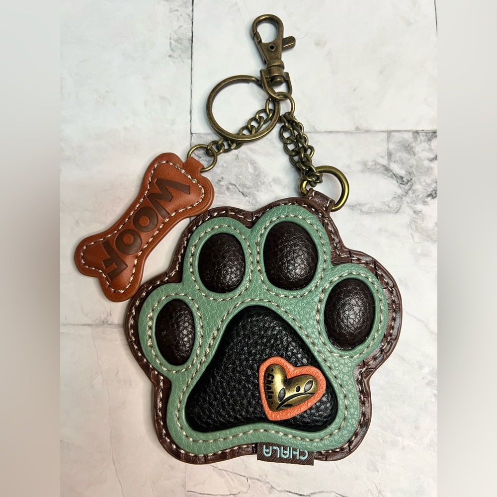 NWOT CHALA Paw Print Keyfob, Coin Purse, Purse Charm